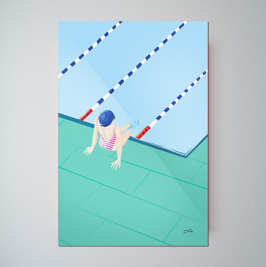 Acryl-Mini: Schwimmerin